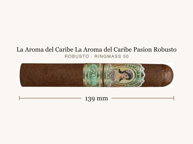 La Aroma del Caribe La Aroma del Caribe Pasion Robusto, Maßangaben: Länge 139 mm, Ringmaß 50