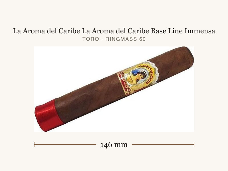 La Aroma del Caribe La Aroma del Caribe Base Line Immensa, Maßangaben: Länge 146 mm, Ringmaß 60