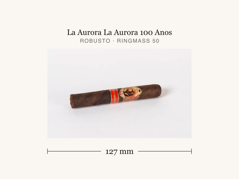 La Aurora La Aurora 100 Anos, Maßangaben: Länge 127 mm, Ringmaß 50