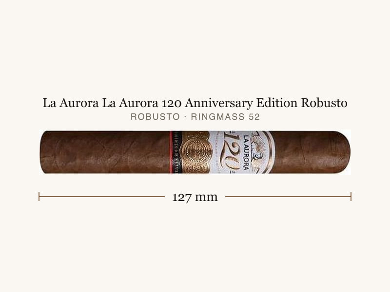 La Aurora La Aurora 120 Anniversary Edition Robusto, Maßangaben: Länge 127 mm, Ringmaß 52