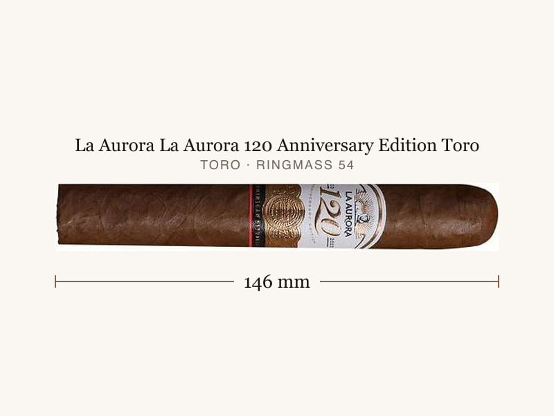 La Aurora La Aurora 120 Anniversary Edition Toro, Maßangaben: Länge 146 mm, Ringmaß 54