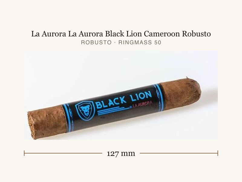 La Aurora La Aurora Black Lion Cameroon Robusto, Maßangaben: Länge 127 mm, Ringmaß 50