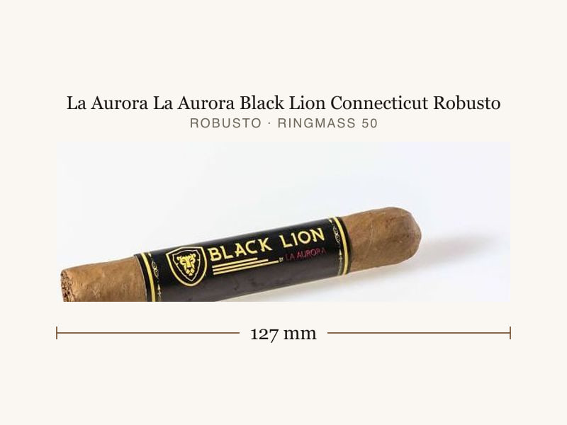 La Aurora La Aurora Black Lion Connecticut Robusto, Maßangaben: Länge 127 mm, Ringmaß 50