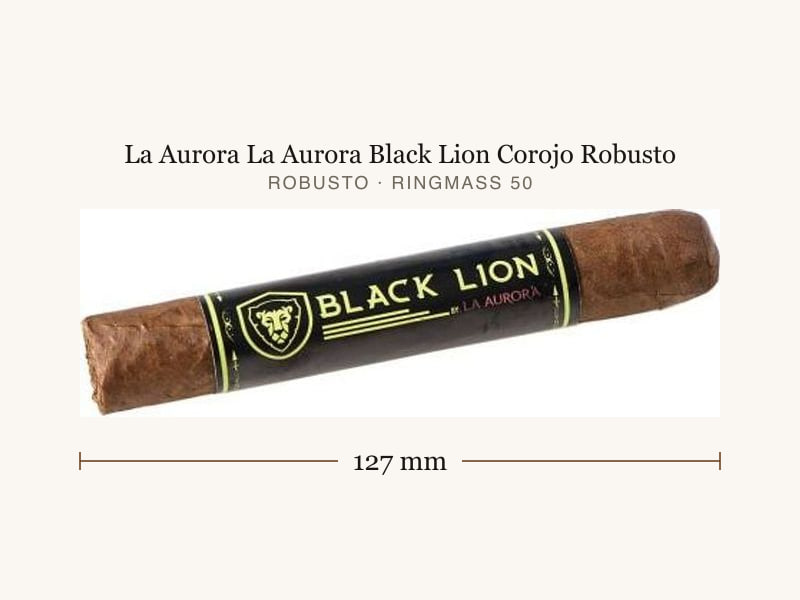 La Aurora La Aurora Black Lion Corojo Robusto, Maßangaben: Länge 127 mm, Ringmaß 50