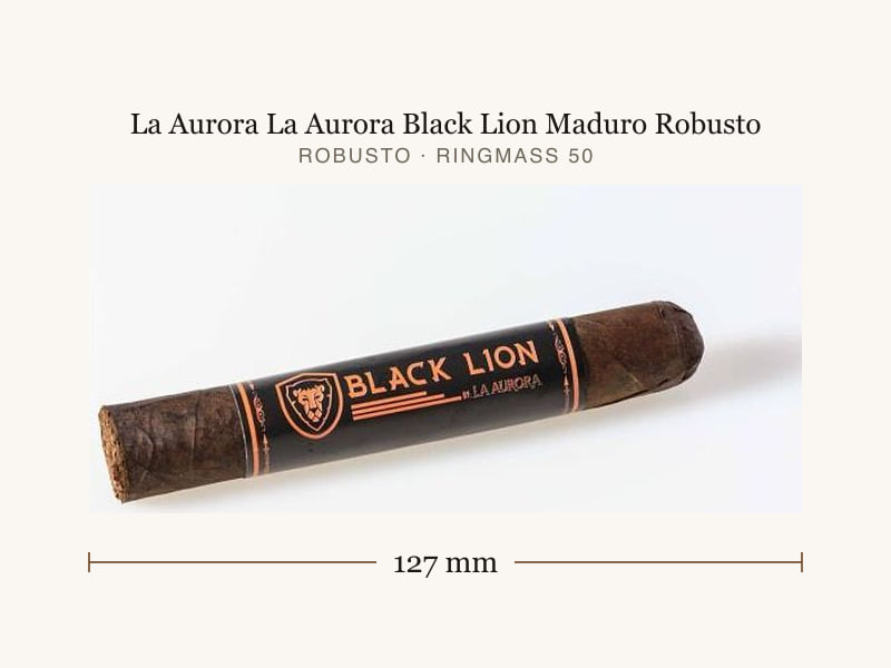 La Aurora La Aurora Black Lion Maduro Robusto, Maßangaben: Länge 127 mm, Ringmaß 50