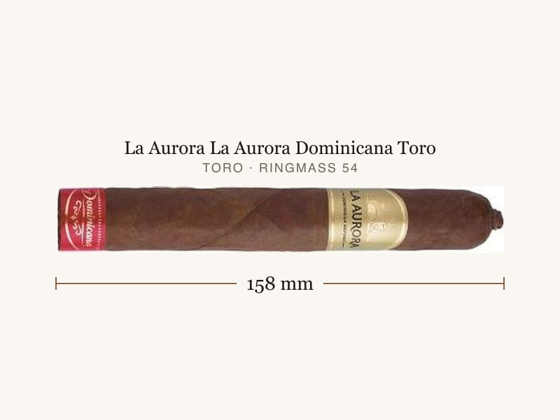 La Aurora La Aurora Dominicana Toro, Maßangaben: Länge 158 mm, Ringmaß 54