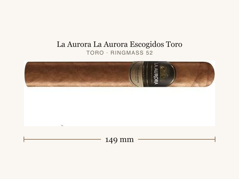 La Aurora La Aurora Escogidos Toro, Maßangaben: Länge 149 mm, Ringmaß 52