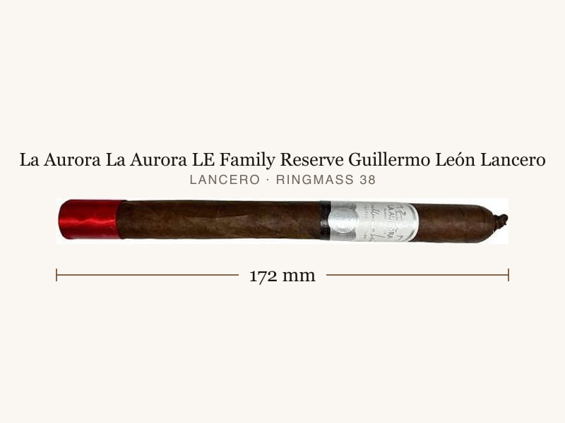 La Aurora La Aurora LE Family Reserve Guillermo León Lancero, Maßangaben: Länge 172 mm, Ringmaß 38