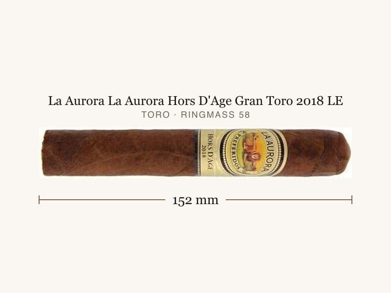 La Aurora La Aurora Hors D'Age Gran Toro 2018 LE, Maßangaben: Länge 152 mm, Ringmaß 58