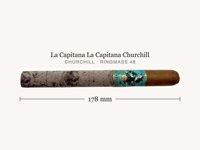 La Capitana La Capitana Churchill, Maßangaben: Länge 178 mm, Ringmaß 48