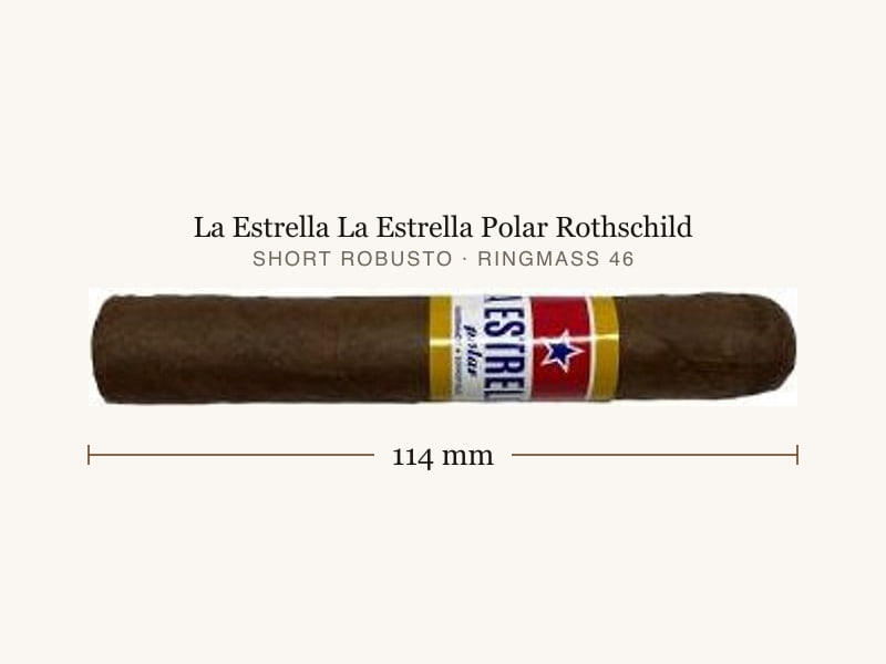 La Estrella La Estrella Polar Rothschild, Maßangaben: Länge 114 mm, Ringmaß 46