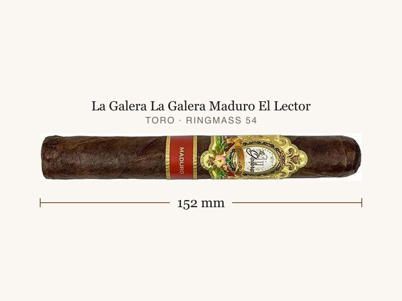 La Galera La Galera Maduro El Lector, Maßangaben: Länge 152 mm, Ringmaß 54