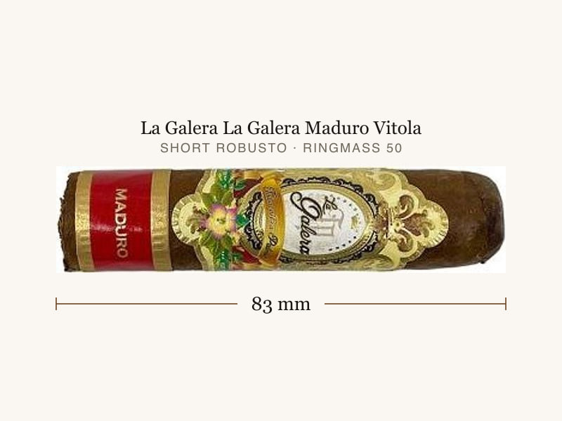 La Galera La Galera Maduro Vitola, Maßangaben: Länge 83 mm, Ringmaß 50