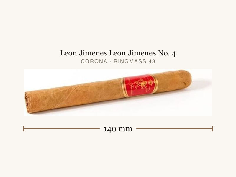 Leon Jimenes Leon Jimenes No. 4, Maßangaben: Länge 140 mm, Ringmaß 43