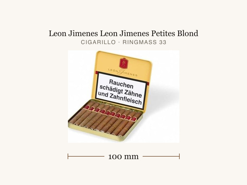 Leon Jimenes Leon Jimenes Petites Blond, Maßangaben: Länge 100 mm, Ringmaß 33
