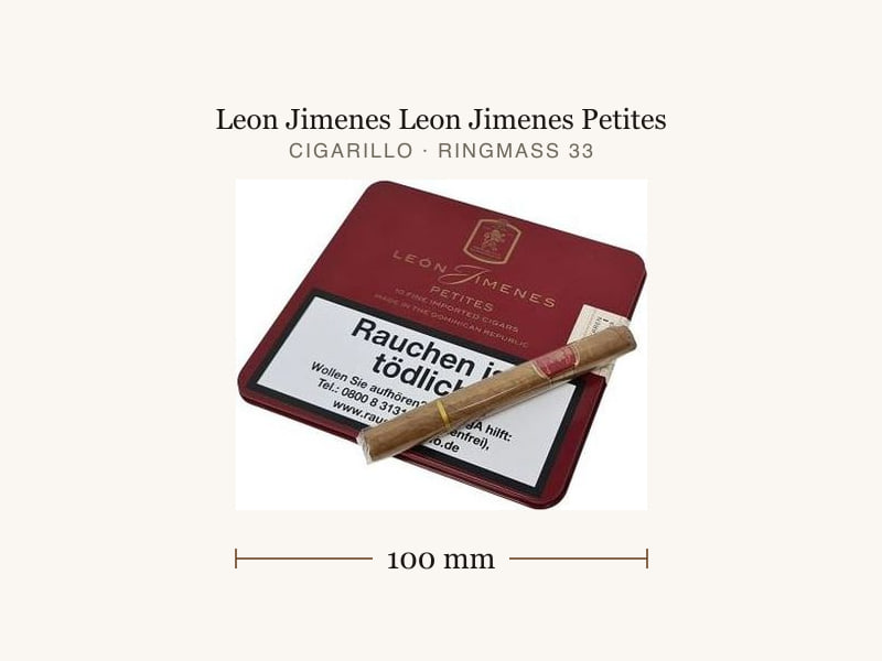 Leon Jimenes Leon Jimenes Petites, Maßangaben: Länge 100 mm, Ringmaß 33