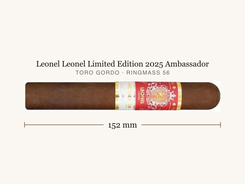 Leonel Leonel Limited Edition 2025 Ambassador, Maßangaben: Länge 152 mm, Ringmaß 56