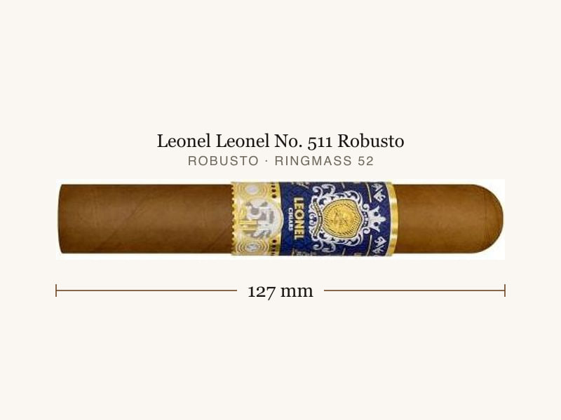 Leonel Leonel No. 511 Robusto, Maßangaben: Länge 127 mm, Ringmaß 52