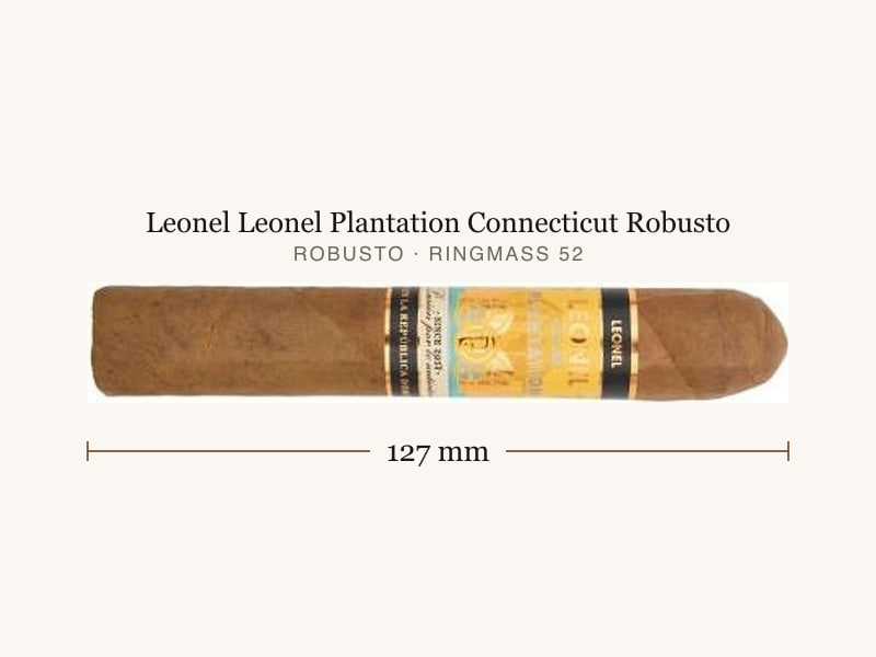 Leonel Leonel Plantation Connecticut Robusto, Maßangaben: Länge 127 mm, Ringmaß 52