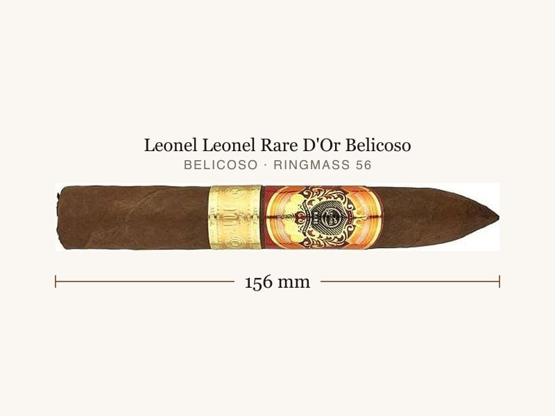 Leonel Leonel Rare D'Or Belicoso, Maßangaben: Länge 156 mm, Ringmaß 56