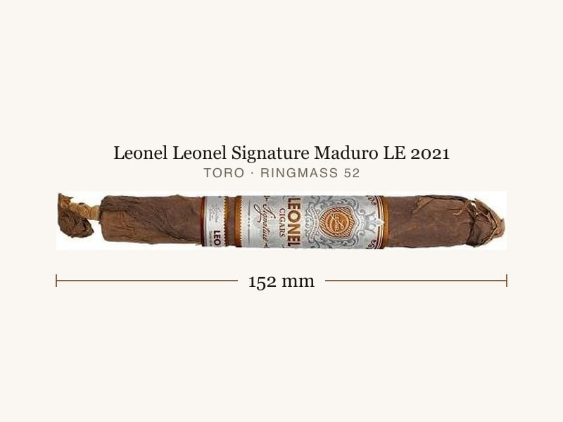 Leonel Leonel Signature Maduro LE 2021, Maßangaben: Länge 152 mm, Ringmaß 52