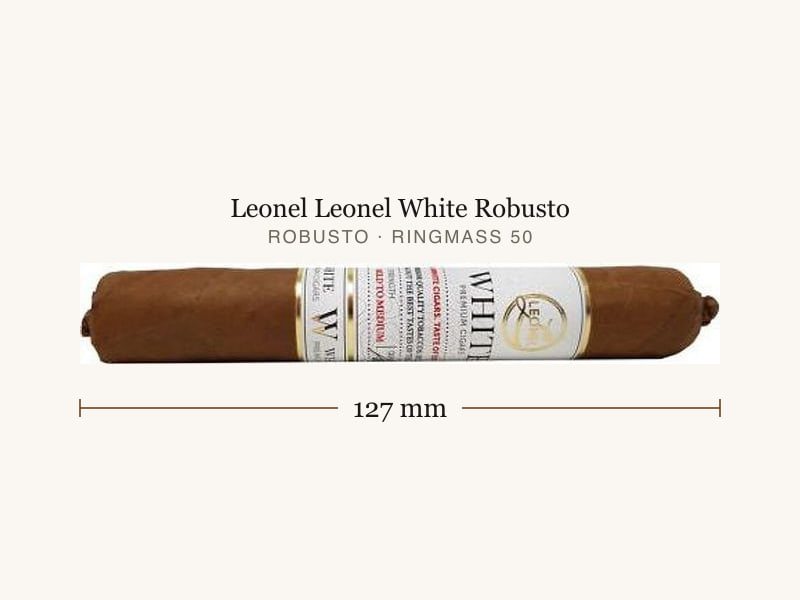 Leonel Leonel White Robusto, Maßangaben: Länge 127 mm, Ringmaß 50