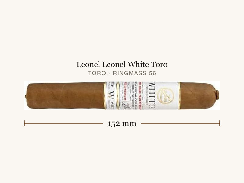 Leonel Leonel White Toro, Maßangaben: Länge 152 mm, Ringmaß 56