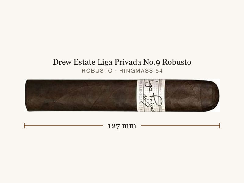Drew Estate Liga Privada No.9 Robusto, Maßangaben: Länge 127 mm, Ringmaß 54