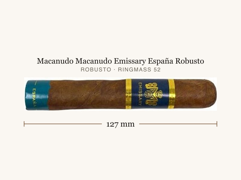 Macanudo Macanudo Emissary España Robusto, Maßangaben: Länge 127 mm, Ringmaß 52