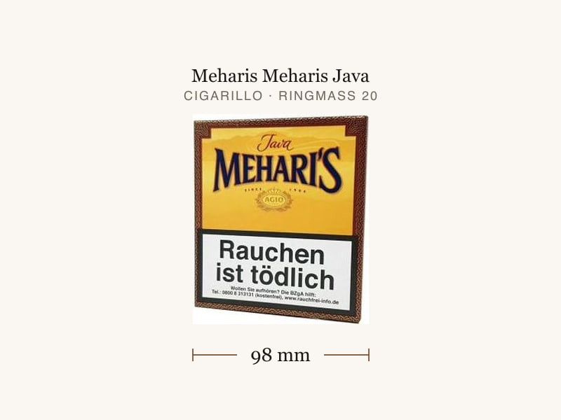 Meharis Meharis Java, Maßangaben: Länge 98 mm, Ringmaß 20