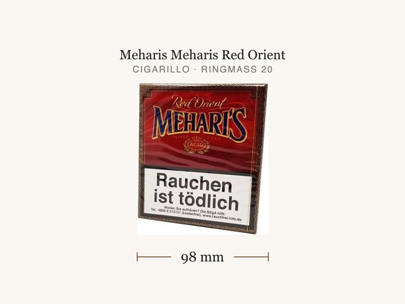 Meharis Meharis Red Orient, Maßangaben: Länge 98 mm, Ringmaß 20