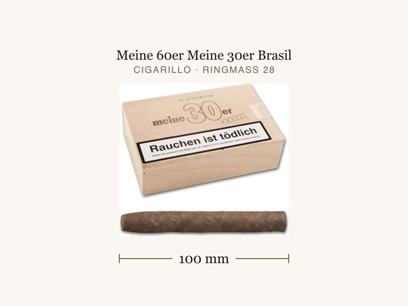 Meine 60er Meine 30er Brasil, Maßangaben: Länge 100 mm, Ringmaß 28