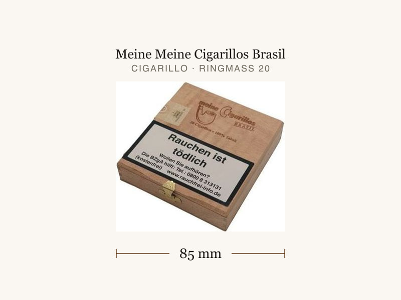 Meine Meine Cigarillos Brasil, Maßangaben: Länge 85 mm, Ringmaß 20