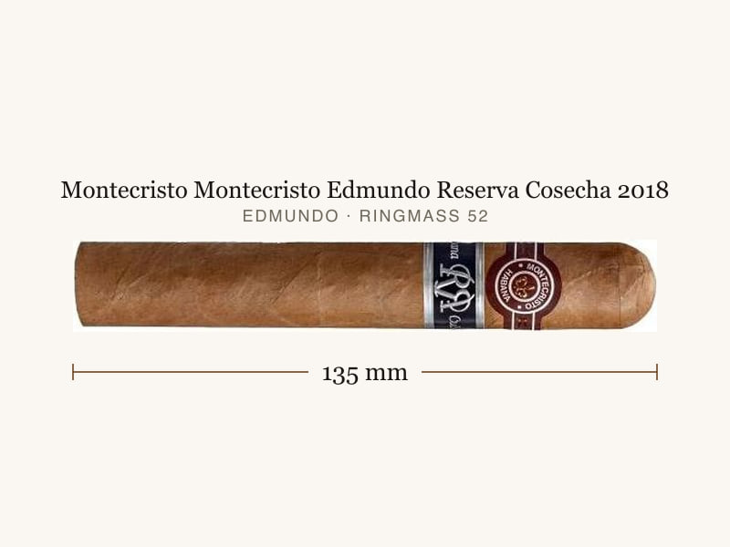 Montecristo Montecristo Edmundo Reserva Cosecha 2018, Maßangaben: Länge 135 mm, Ringmaß 52