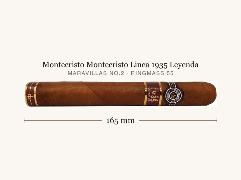 Montecristo Montecristo Linea 1935 Leyenda, Maßangaben: Länge 165 mm, Ringmaß 55