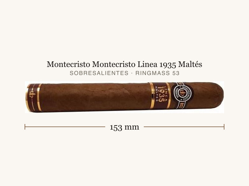 Montecristo Montecristo Linea 1935 Maltés, Maßangaben: Länge 153 mm, Ringmaß 53
