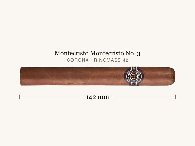 Montecristo Montecristo No. 3, Maßangaben: Länge 142 mm, Ringmaß 42