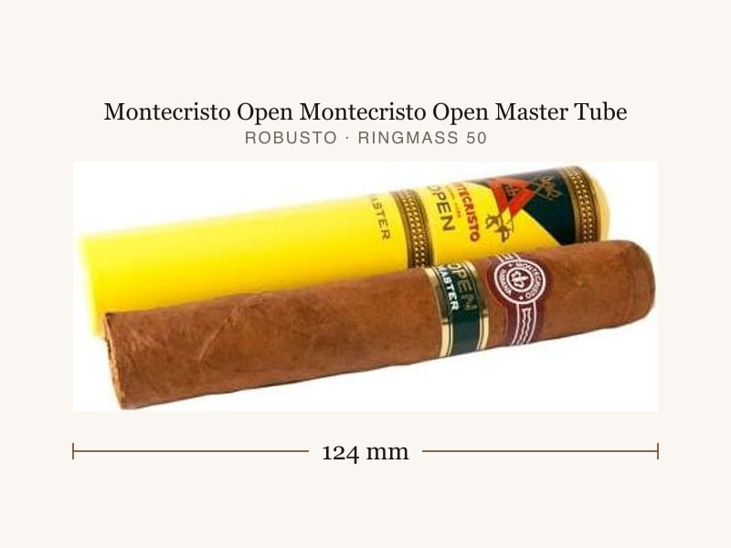 Montecristo Open Montecristo Open Master Tube, Maßangaben: Länge 124 mm, Ringmaß 50