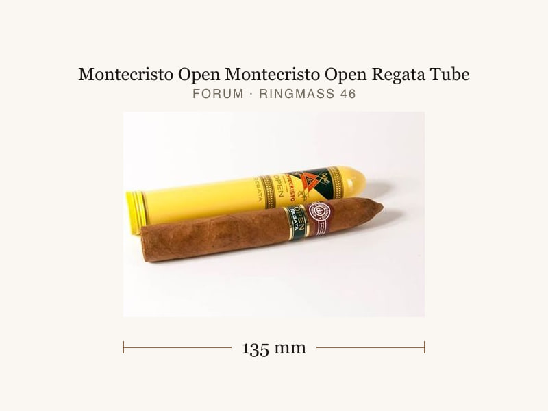 Montecristo Open Montecristo Open Regata Tube, Maßangaben: Länge 135 mm, Ringmaß 46