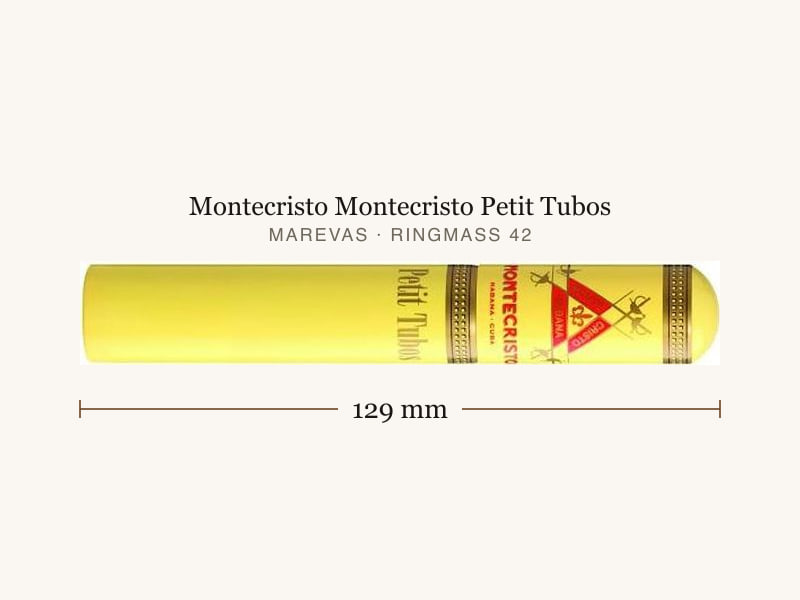 Montecristo Montecristo Petit Tubos, Maßangaben: Länge 129 mm, Ringmaß 42