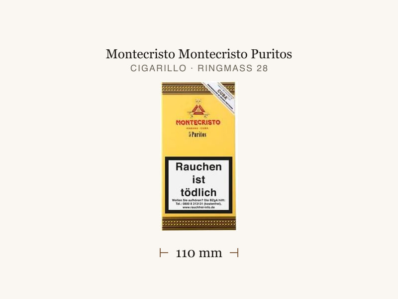 Montecristo Montecristo Puritos, Maßangaben: Länge 110 mm, Ringmaß 28