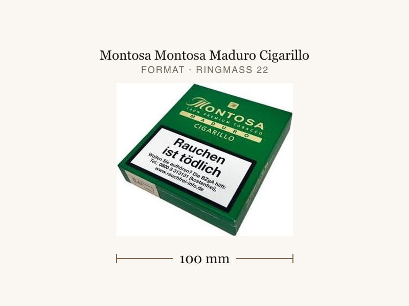 Montosa Montosa Maduro Cigarillo, Maßangaben: Länge 100 mm, Ringmaß 22