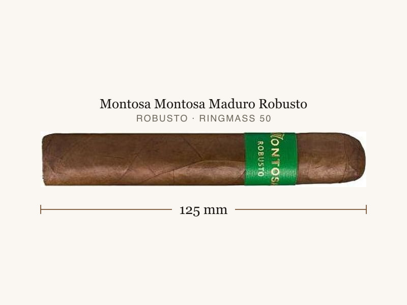 Montosa Montosa Maduro Robusto, Maßangaben: Länge 125 mm, Ringmaß 50