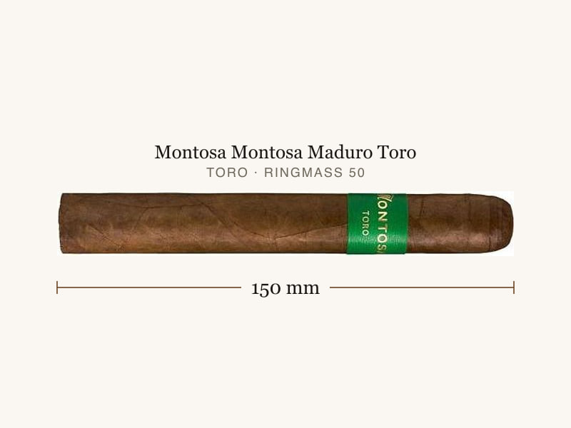 Montosa Montosa Maduro Toro, Maßangaben: Länge 150 mm, Ringmaß 50