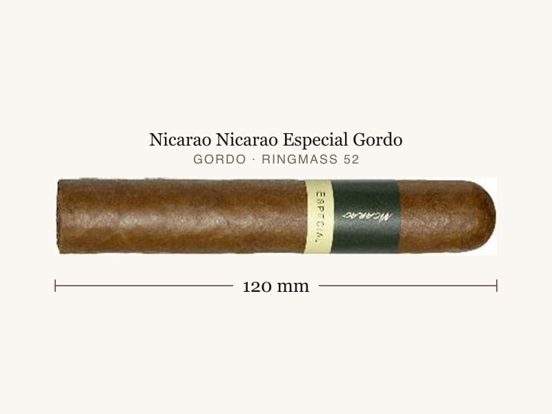 Nicarao Nicarao Especial Gordo, Maßangaben: Länge 120 mm, Ringmaß 52