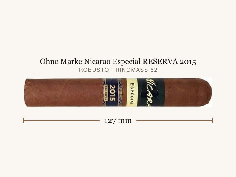 Ohne Marke Nicarao Especial RESERVA 2015, Maßangaben: Länge 127 mm, Ringmaß 52
