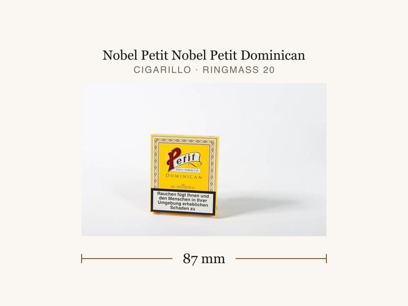 Nobel Petit Nobel Petit Dominican, Maßangaben: Länge 87 mm, Ringmaß 20