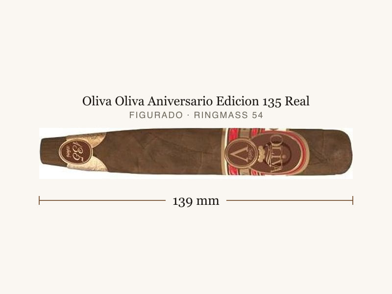 Oliva Oliva Aniversario Edicion 135 Real, Maßangaben: Länge 139 mm, Ringmaß 54