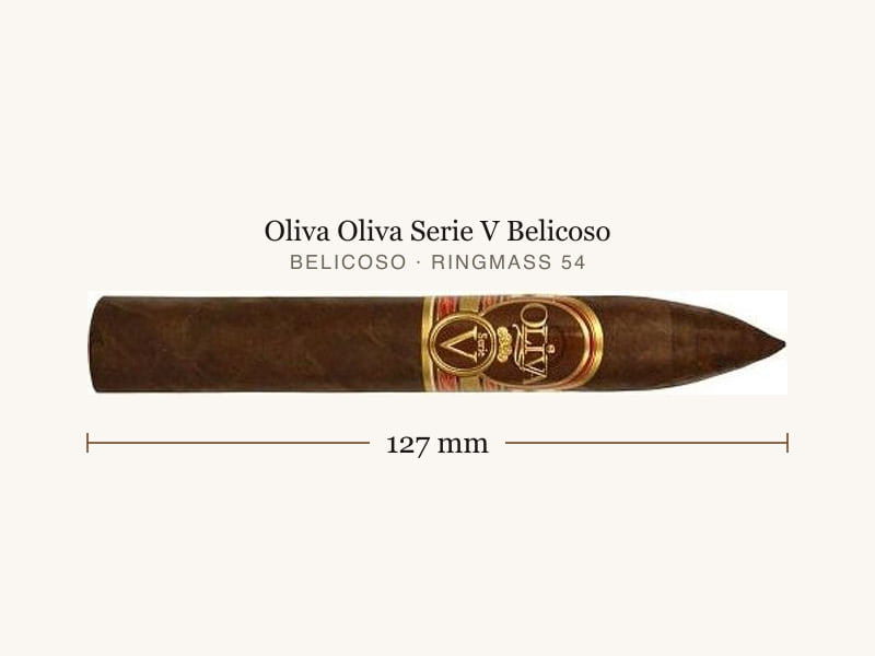 Oliva Oliva Serie V Belicoso, Maßangaben: Länge 127 mm, Ringmaß 54