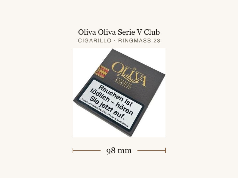 Oliva Oliva Serie V Club, Maßangaben: Länge 98 mm, Ringmaß 23